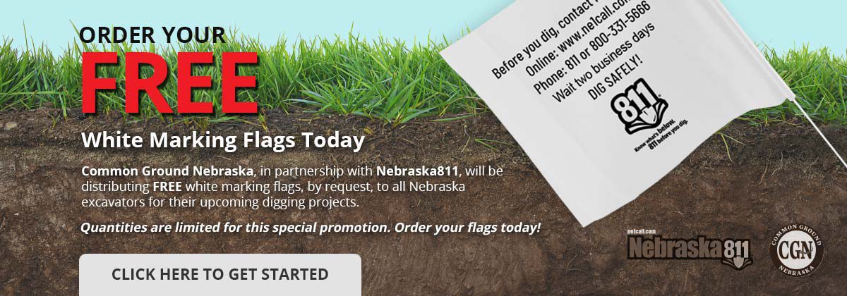 An image of the 2022 Nebraska 811 White Flag Giveaway.