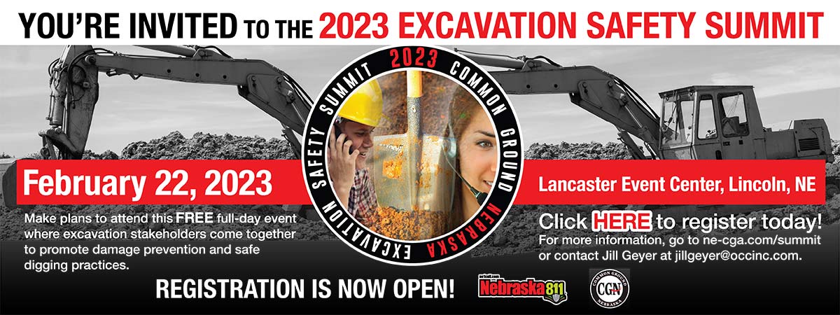 An image of the 2023 NE811 Safety Summit Registration Graphic.